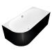 Asymetrická vaňa Polysan ASTRA 160x75 cm akrylát pravá čierno/biela 34611MB