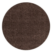 Kusový koberec Life Shaggy 1500 brown kruh Rozmery koberca: 160x160 kruh