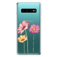 Odolné silikónové puzdro iSaprio - Three Flowers - Samsung Galaxy S10