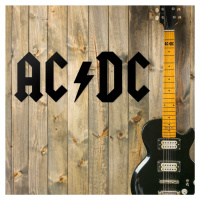 Drevené logo - Nápis na stenu - AC/DC, Čierna
