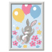 CreArt Lietajúci zajačik s balónikmi s trblietavými kamienkami