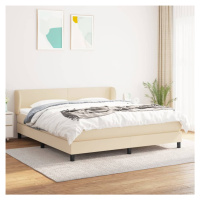 vidaXL Posteľný rám boxspring s matracom krémový 180x200 cm látka