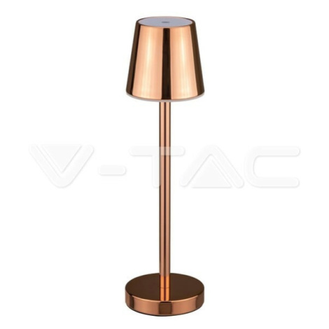 3W LED stolová lampa nabíjateľná dotykovo stmievateľná zlatá 4000K VT-7703 (V-TAC)