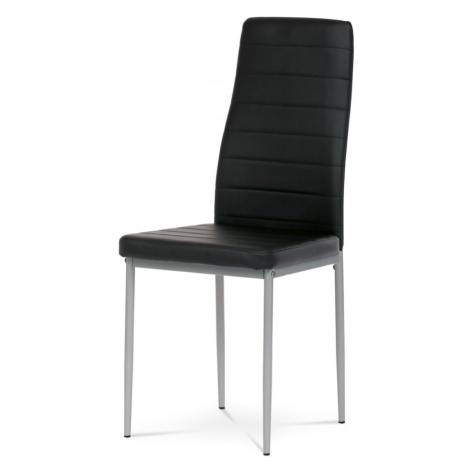 AUTRONIC DCL-377 BK Židle jídelní, černá koženka, šedý kov