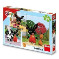 Dino Puzzle 3v1 Zajačik Bing/Bing sa hrá 3x55dielikov v krabici 27x19x4cm.