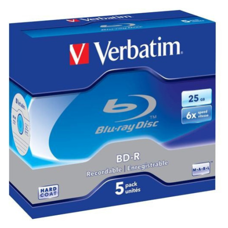 VERBATIM BD-R SL(5-pack) Blue-Ray/Jewel/6x/25GB