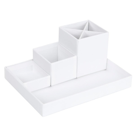 Biely 4-dielny stolový organizér na písacie pomôcky Bigso Box of Sweden Lena