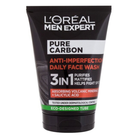 L'ORÉAL Men Expert Čistiaci gél 3v1 Pure Carbon 100 ml