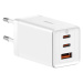 Nabíjačka Baseus GaN5 Pro wall charger 2xUSB-C + USB, 65W (white)