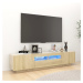 vidaXL TV skrinka s LED svetlami dub sonoma 180x35x40 cm