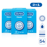 DUREX Kondomy 2+1 Classic 54 ks