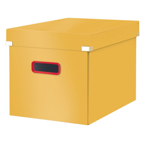 Žltý kartónový úložný box s vekom 32x36x31 cm Click&Store – Leitz
