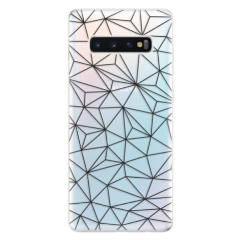Odolné silikónové puzdro iSaprio - Abstract Triangles 03 - black - Samsung Galaxy S10+