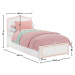 Detská posteľ s úložným priestorom betty 100x200cm - biela/ružová
