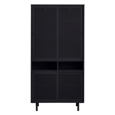 Čierna kovová skrinka s posuvnými dverami 90x180x40 cm Veep – Unique Furniture
