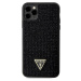Guess Rhinestones Triangle Metal Logo Kryt pre iPhone 11 Pro Max, Čierny