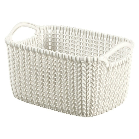 Biely úložný košík Curver Knit, 3 l