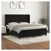 vidaXL Posteľný rám boxspring s matracom čierny 180x200 cm zamat