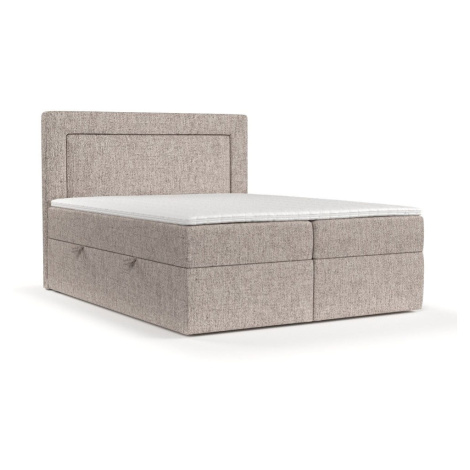 Svetlohnedá boxspring posteľ s úložným priestorom 200x200 cm Imagine – Maison de Rêve