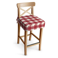 Dekoria Poťah na barovú stoličku Ingolf, červeno-biele veľké káro, návlek na barovú stoličku Ing