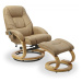 Polohovacie masážne kreslo s stoličkou MATADOR Béžová,Polohovacie masážne kreslo s stoličkou MAT
