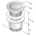Omp Tea Omp Tea, Umývadlová výpust 5/4", neuzatvárateľná, tl.30-45mm, design krytka, chróm, 147.