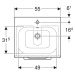 Geberit Selnova Square - Umývadlová skrinka 635x538x480 mm, s umývadlom, 2 zásuvky, orech hickor
