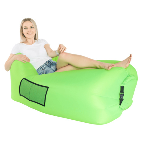 Nafukovací sedací vak/lazy bag, zelená, LEBAG Tempo Kondela