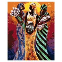 Diamantové maľovanie - TRI AFRICKÉ ŽENY Rámovanie: vypnuté plátno na rám, Rozmer: 40x50 cm