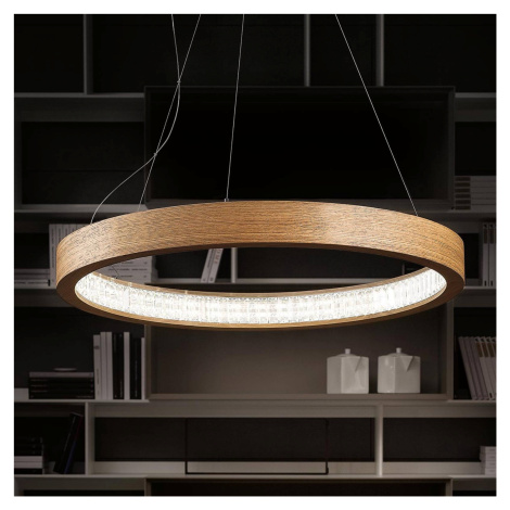 Prirodzené závesné LED svietidlo Libe Round 90cm Masiero