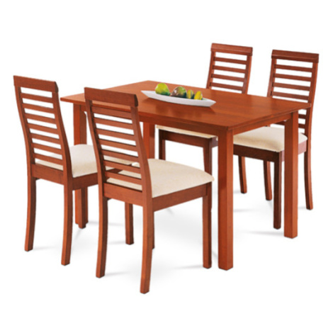 Jedálenský set so 4 stoličkami Autronic 120x75 cm hnedý masív AUT-4000 TR2
