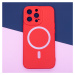 Silikónové puzdro na Apple iPhone 12 Pro Max Silicon MagSafe červené