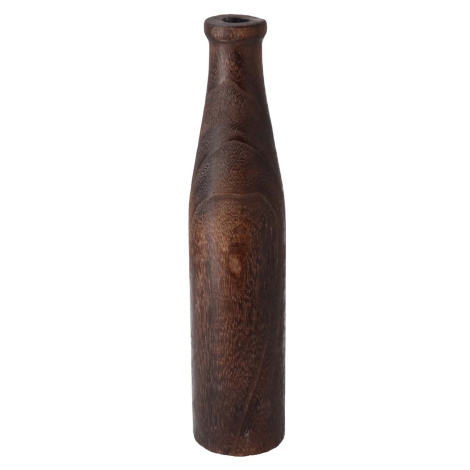 Drevená úzka váza tmavá 32 cm Hogewoning
