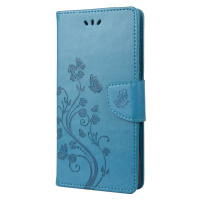 Diárové puzdro na Motorola Moto G54 5G/G54 5G Power Edition MEZZO motýľ, kvety svetlo-modré
