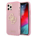 Kryt Guess GUHCP12LPCUGL4GPI iPhone 12 Pro Max 6,7" pink hard case Glitter 4G Big Logo (GUHCP12L