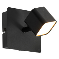 Moderné nástenné svietidlo čierne vrátane LED s vypínačom - Nola