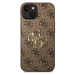 Guess PU 4G Metal Logo Zadný Kryt pre iPhone 15 Brown