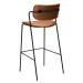 Hnedá barová stolička z imitácie kože DAN-FORM Denmark Zed, výška 107 cm