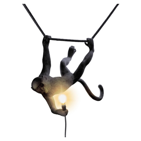 LED svietidlo Monkey Lamp hojdajúce čierna SELETTI