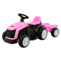 mamido Detský elektrický traktor s prívesom ružový