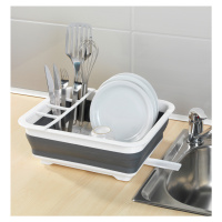 WENKO Skládací odkapávač na nádobí, bílošedý
