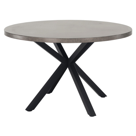 Jedálenský stôl, betón/čierna, priemer 120 cm, MEDOR Tempo Kondela