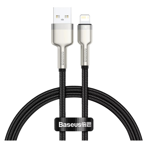 Kábel USB cable for Lightning Baseus Cafule, 2.4A, 0,25m, black (6953156202238)