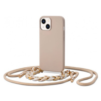 Silikónové puzdro na Apple iPhone 12 Pro Tech-Protect Icon Chain béžové