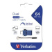 Verbatim USB flash disk OTG, USB 3.0, 64GB, Dual, modrý, 49967, USB A/USB C, s poutkom