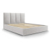 Svetlosivá zamatová dvojlôžková posteľ Mazzini Beds Juniper, 140 x 200 cm
