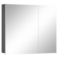 Sivá nástenná kúpeľňová skrinka so zrkadlom Støraa Wisla, 80 x 70 cm