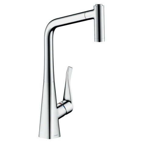 Hansgrohe Metris New, páková kuchynská batéria 320 s vyťahovacou spŕškou, chrómová, HAN-14820000