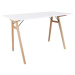 Biely stôl s hnedými nohami House Nordic Vojens Desk, dĺžka 120 cm