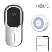 IGET HOME Doorbell DS1 White + iGET CHIME CHS1 White - Inteligentní bateriový videozvonek